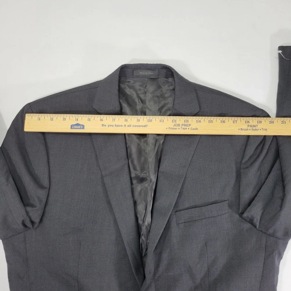 Calvin Klein Men's Sport Coat Blazer Two Button CH Black Wool Twill‎ 44L